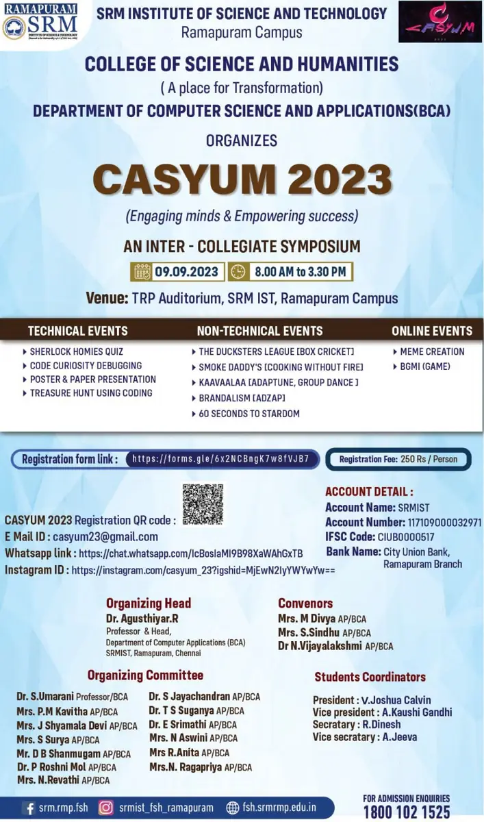 CASYUM 2023 – Inter Collegiate Symposium