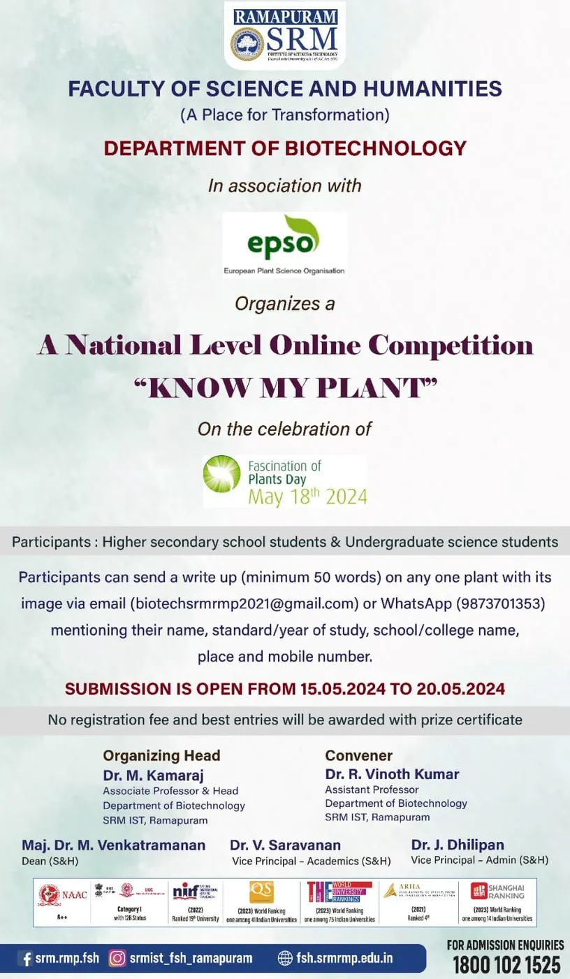 National Level Online Competition “Know My Plant”