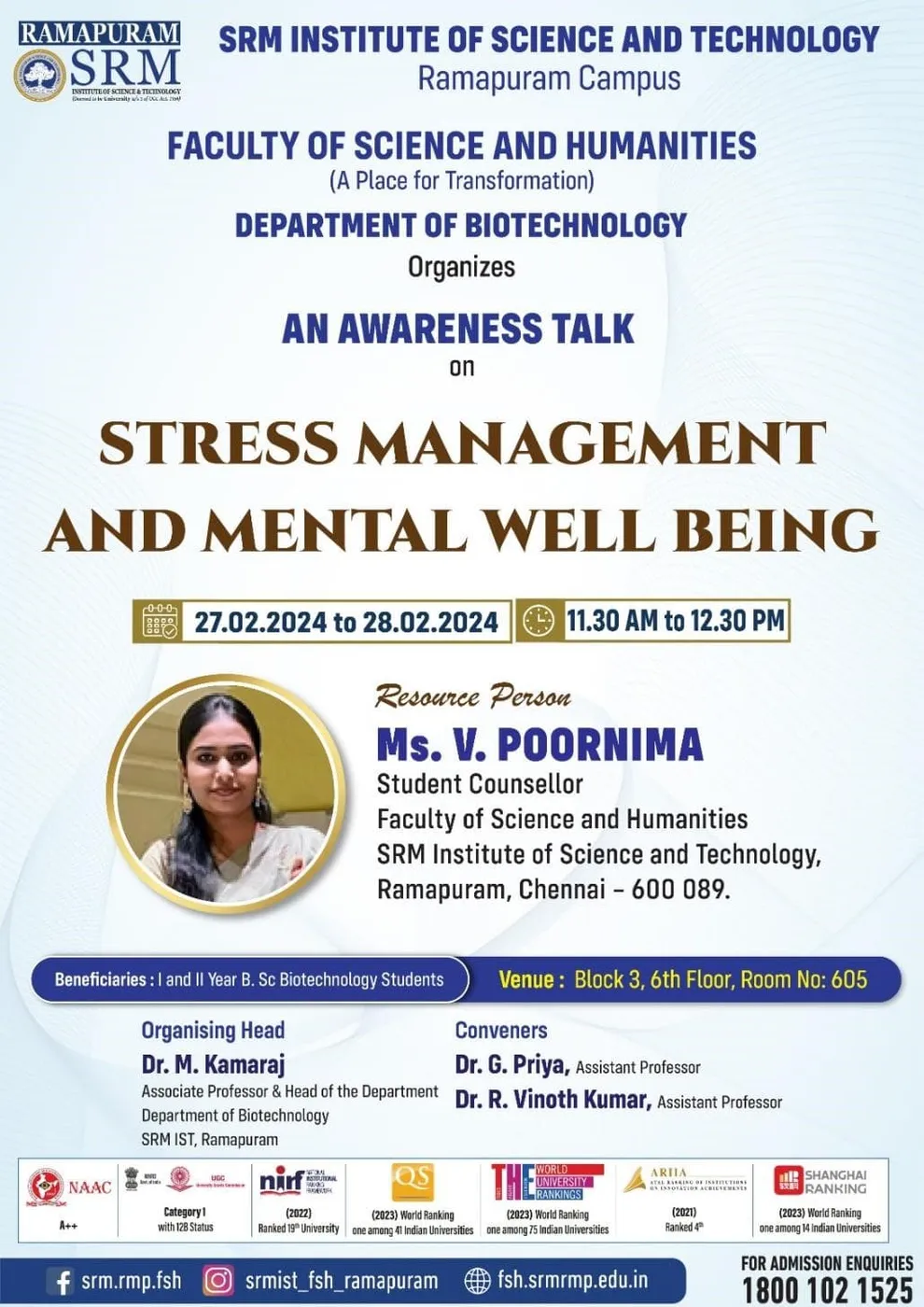 Awareness Talk on “Stress Management and Mental Well Being”