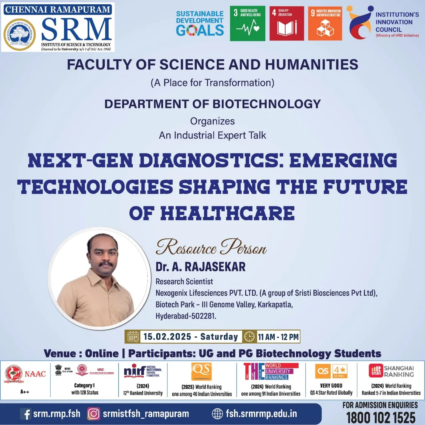 Industrial Expert Talk on Next-Gen Diagnostics: Emerging Technologies Shaping the Future of Healthcare