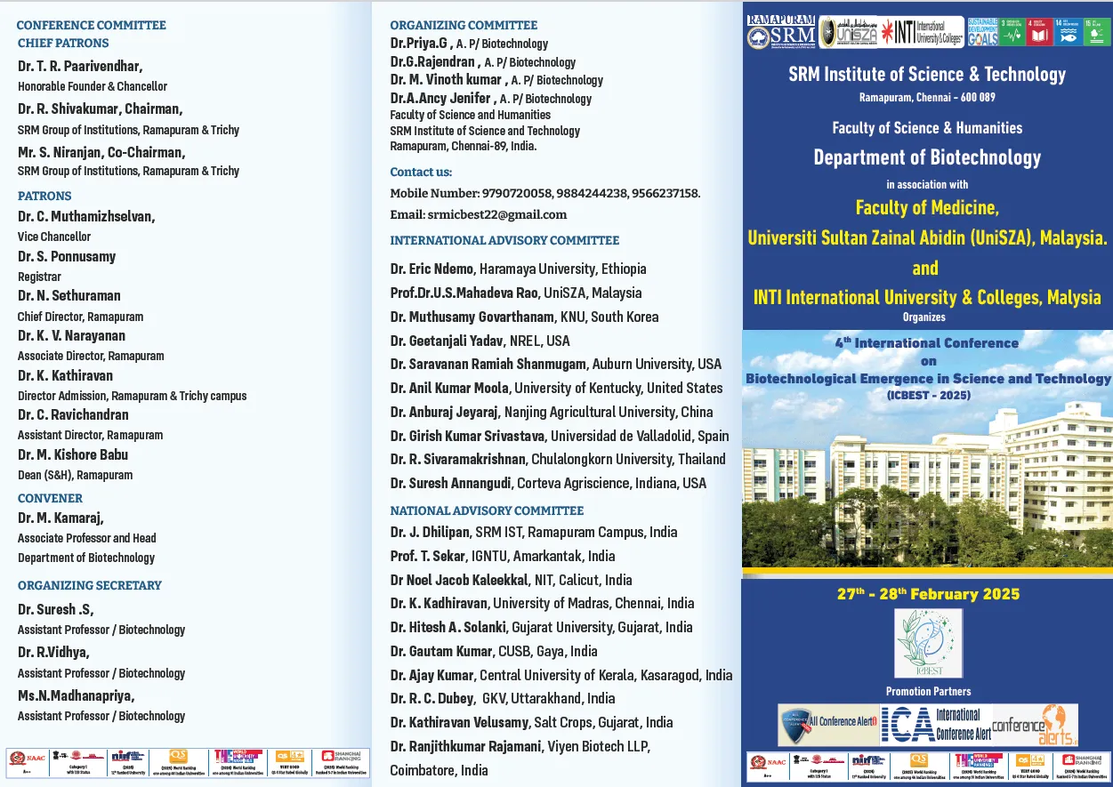 International Conference on Biotechnological Emergence in Science and Technology (ICBEST 2025)