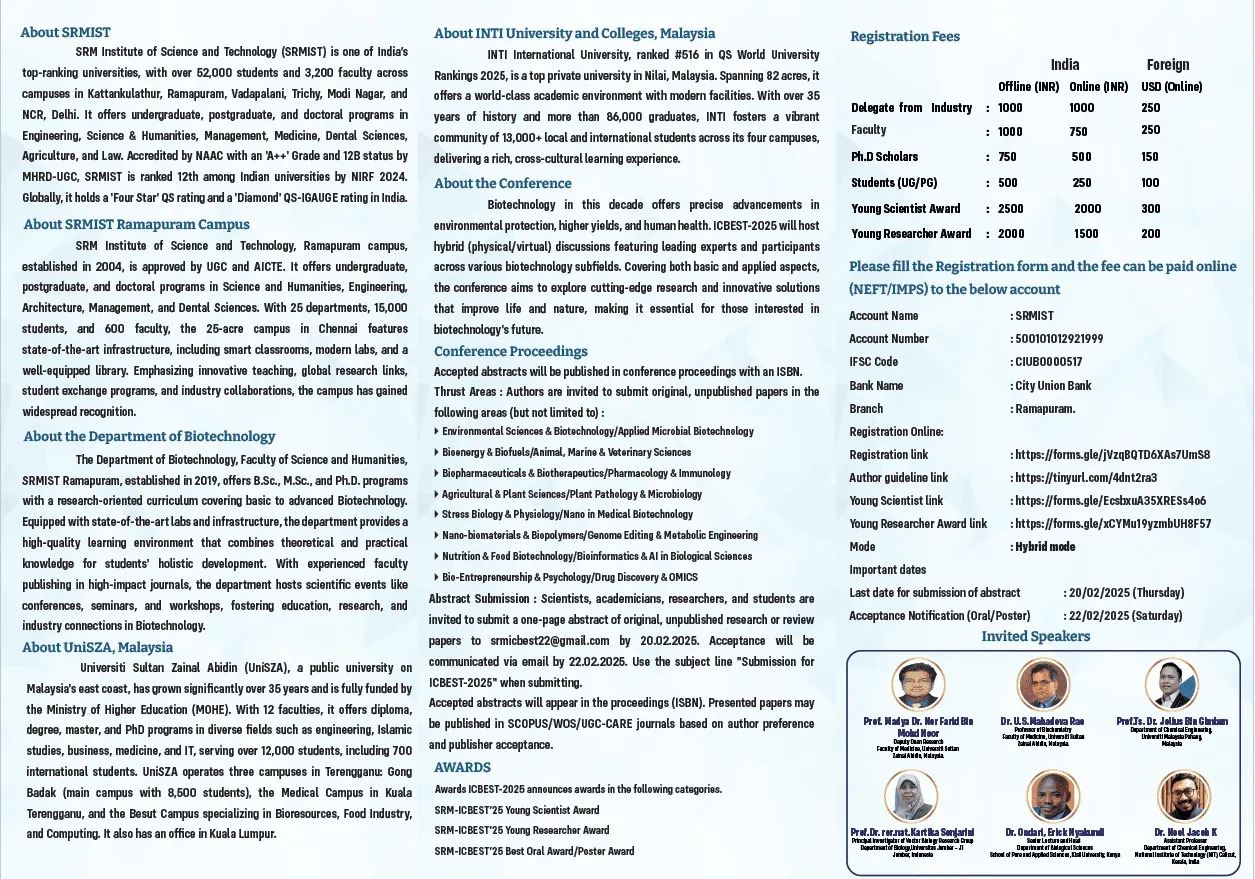 International Conference on Biotechnological Emergence in Science and Technology (ICBEST 2025) - photo 1