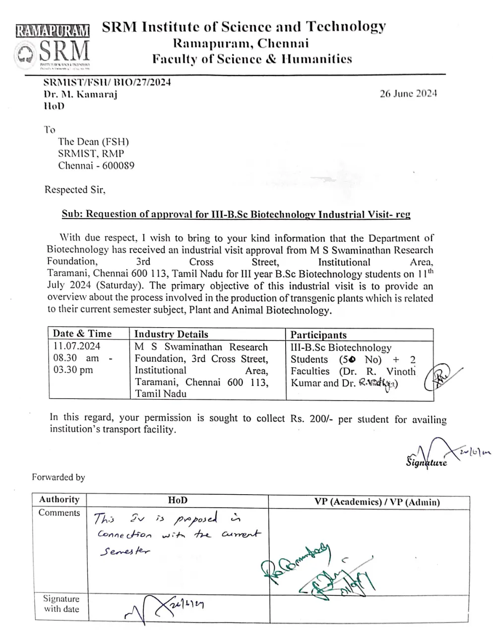 Industrial Visit Report (MSSRF, Taramani) - photo 1