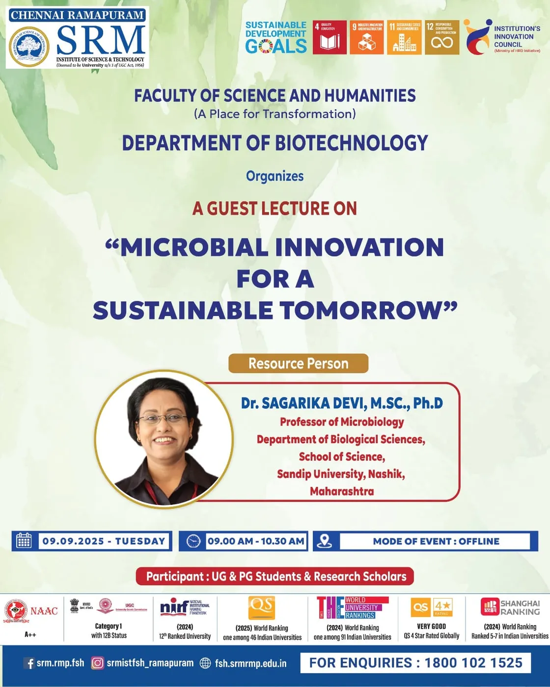 Guest Lecture “Microbial Innovation for a Sustainable Tomorrow”