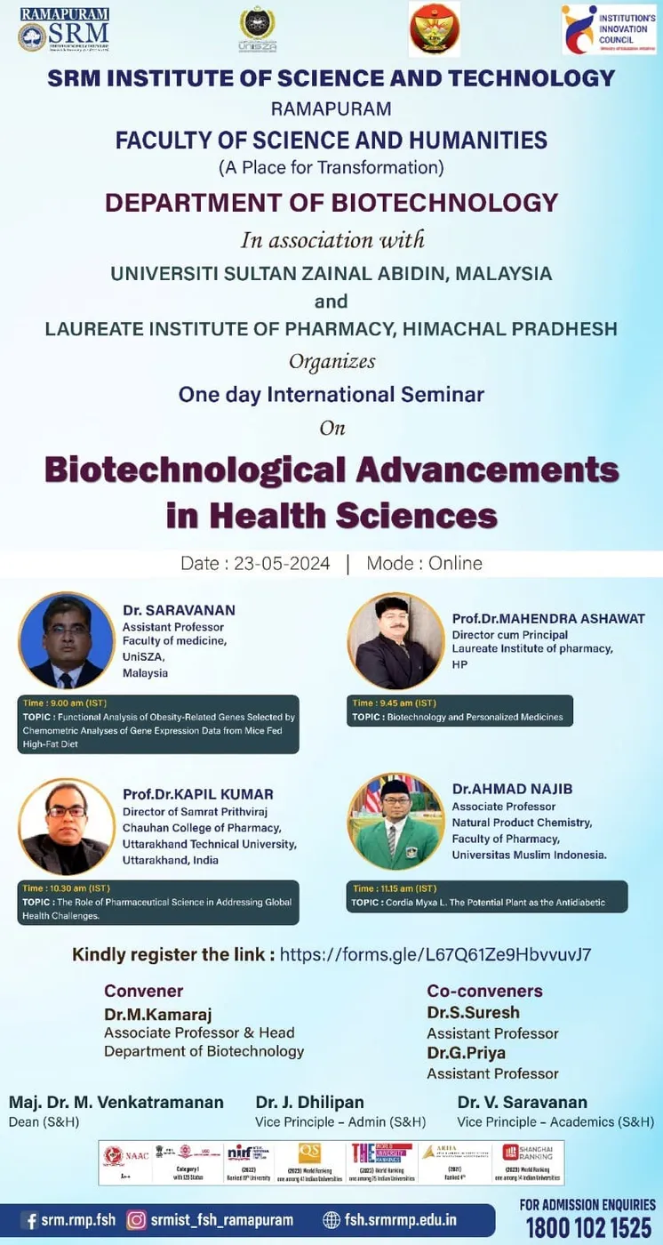 One Day International Seminar on Biotechnological Advancements in Biological Science