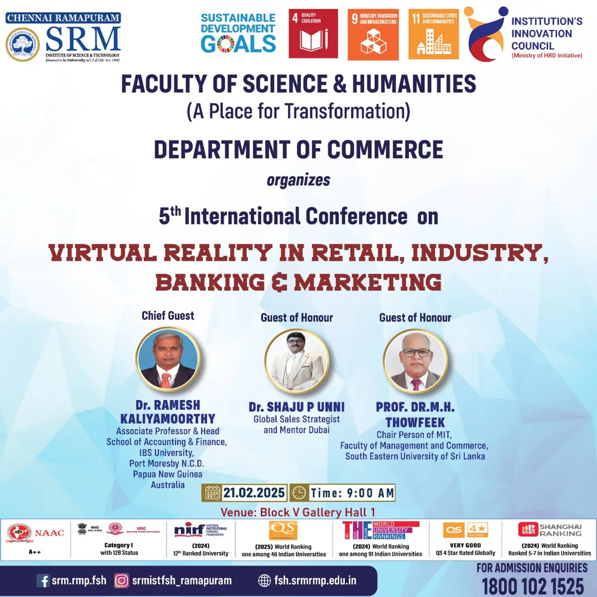 5th International Conference on Virtual Retail Industry, Banking & Marketing
