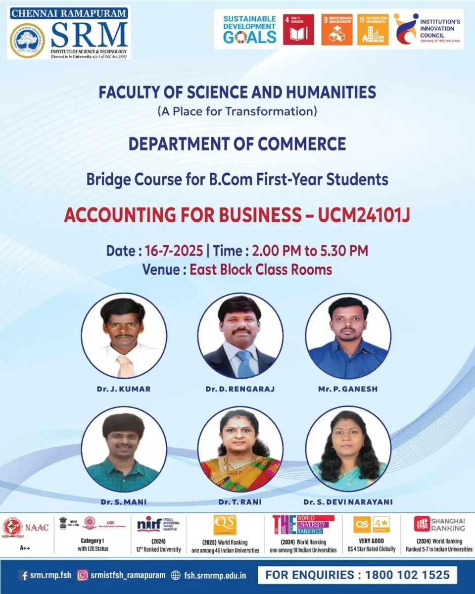 Bridge Course for B.Com First-Year Students - 16th July 2025