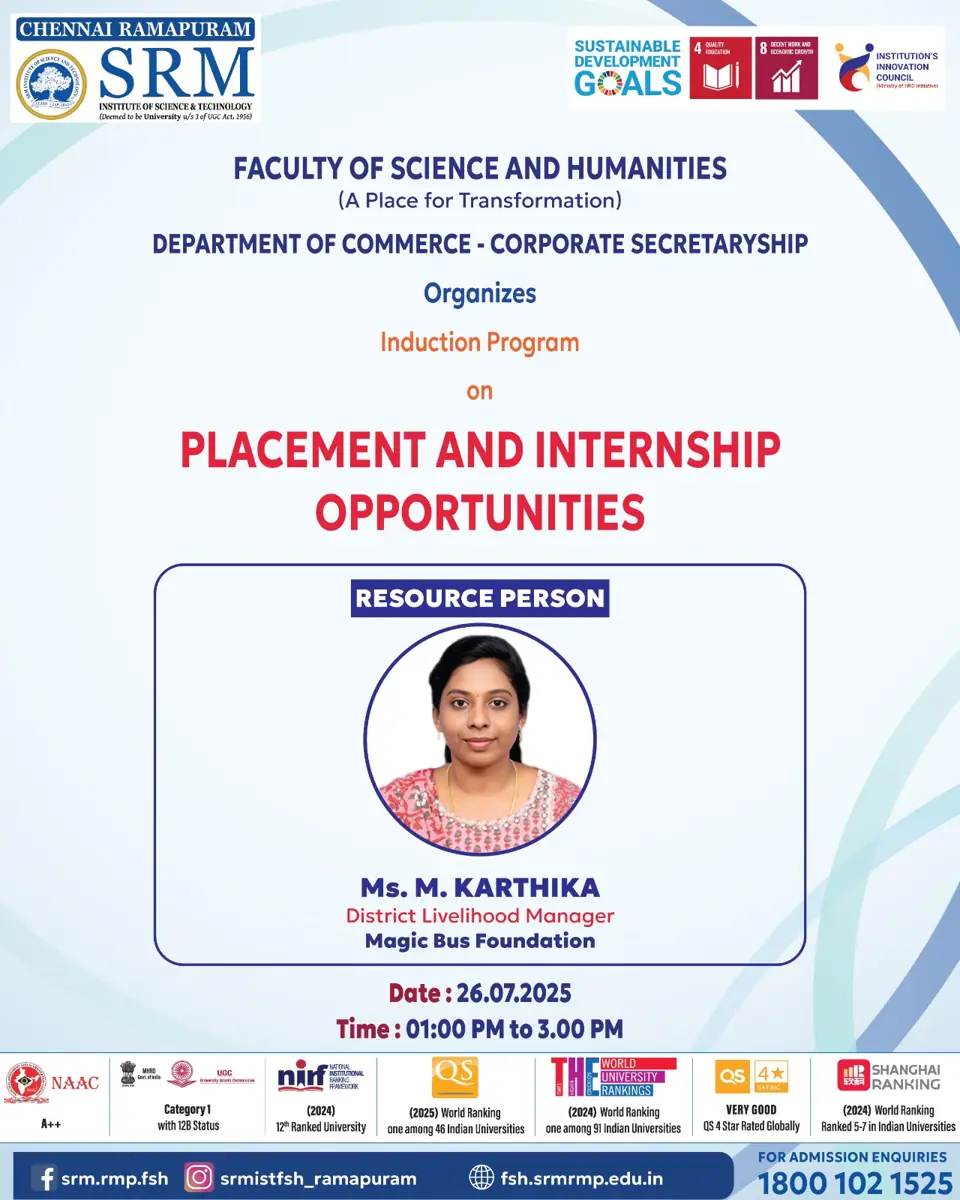 Induction Programme On Placement And Internship