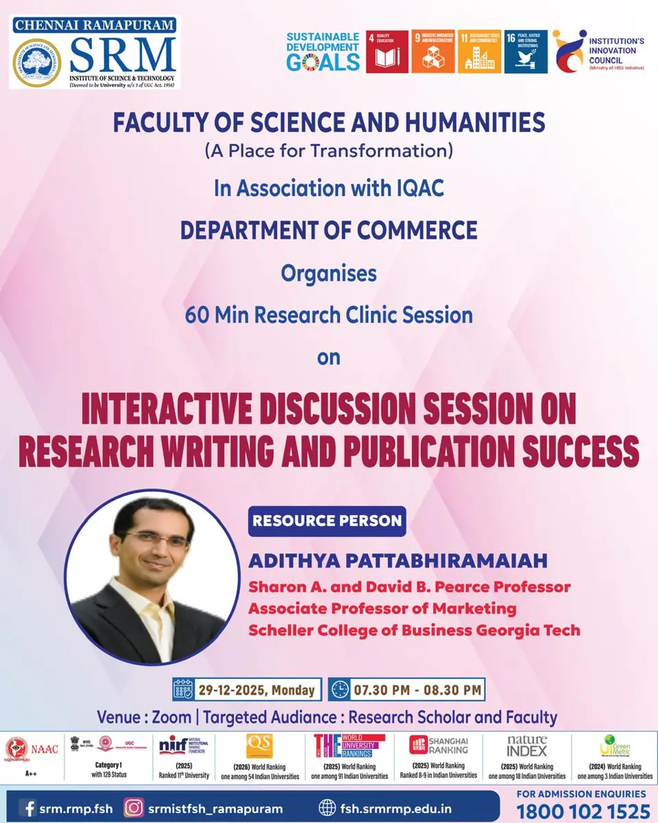 Interactive Discussion Session On Research Writing And Publication Success