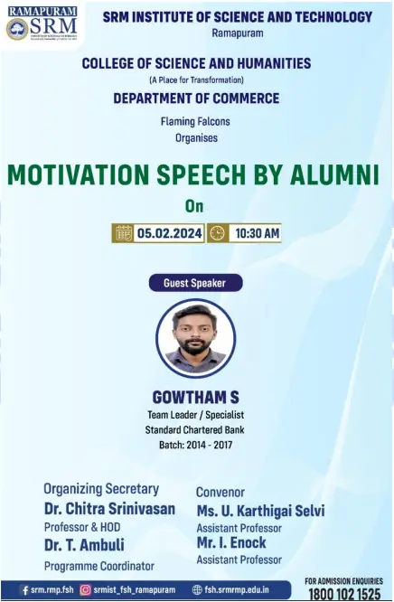 Motivation speech by Alumni