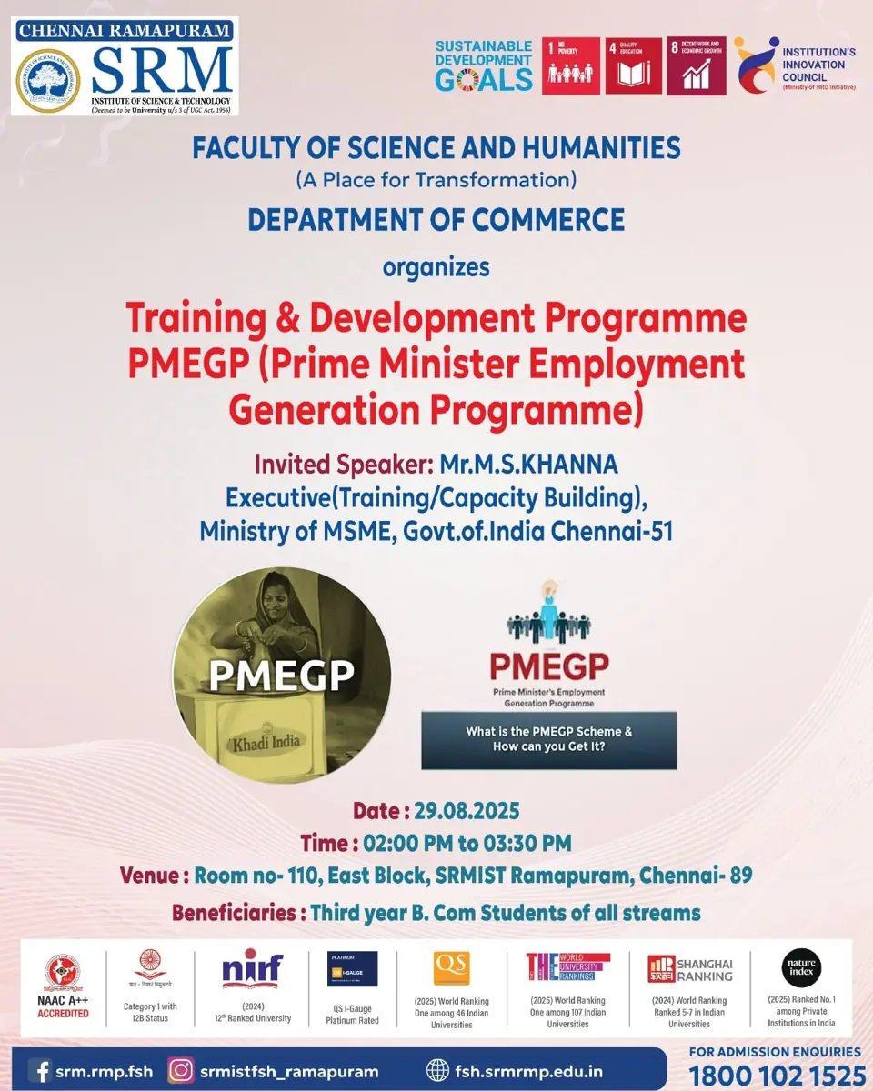 Training & Development Programme PMEGP (Prime Minister Employment Generation Programme)