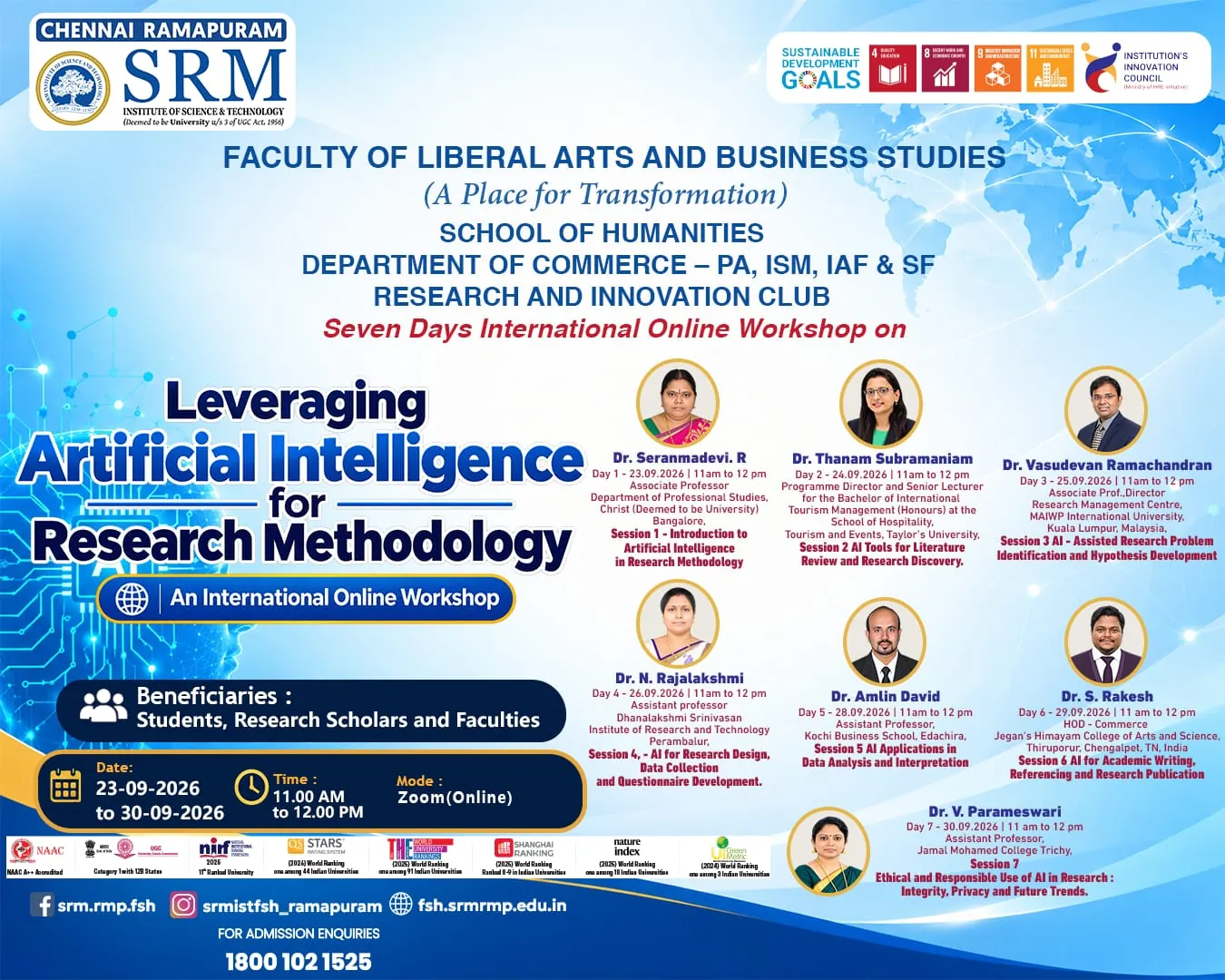International Online Workshop: Leveraging Artificial Intelligence for Research Methodology poster