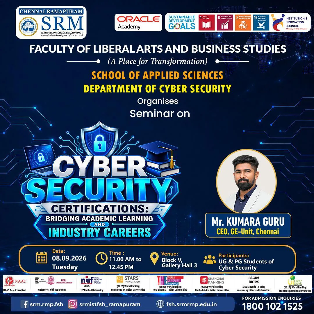 Seminar on Cyber Security Certifications: Bridging Academic Learning and Industry Careers poster