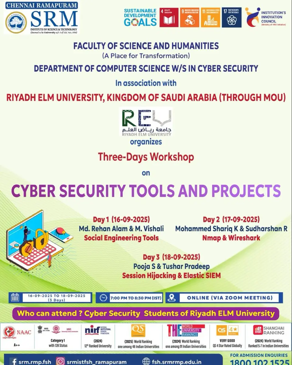 Three Days Workshop on “Cyber Security Tools and Projects”
