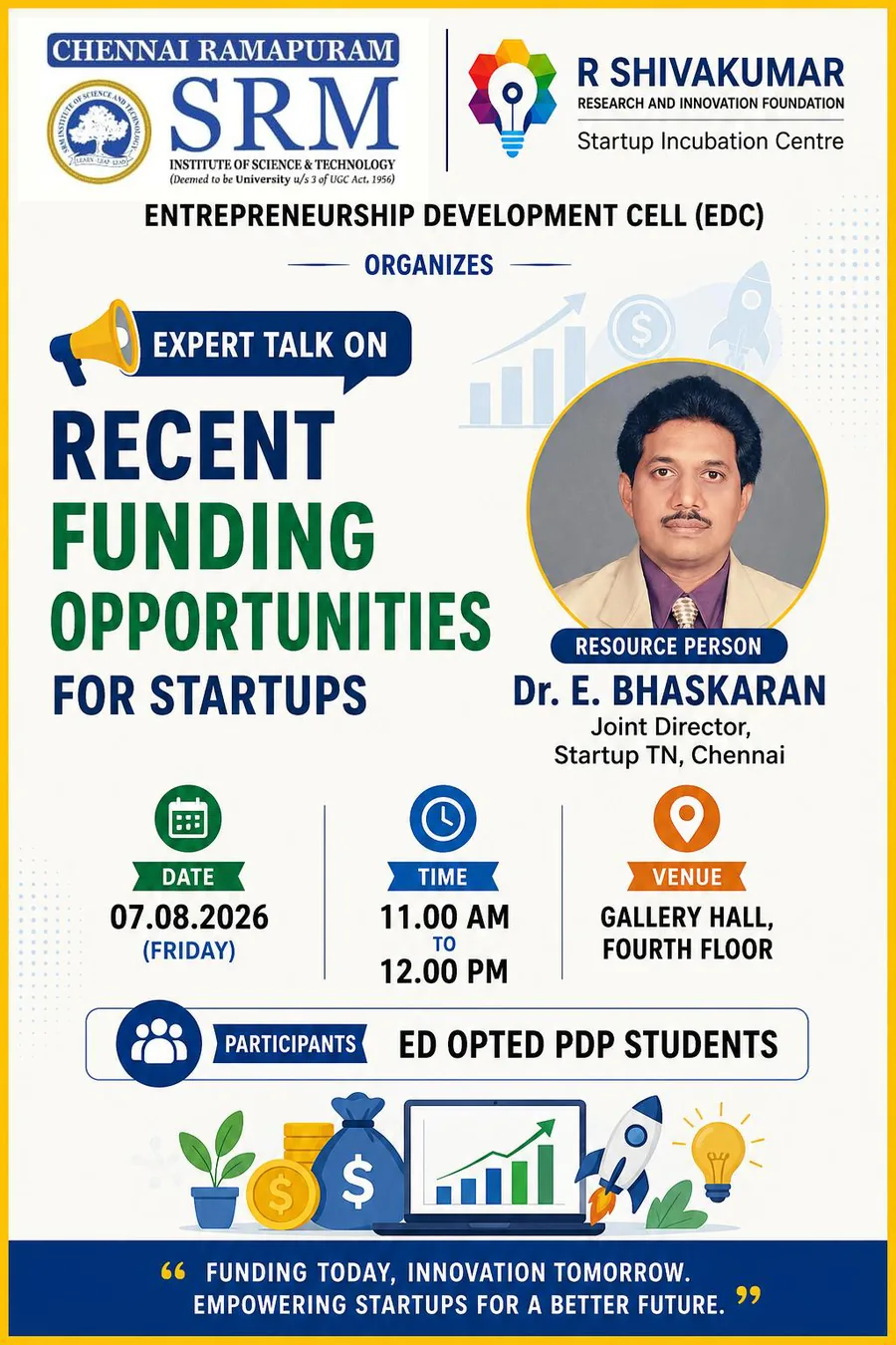 Expert Talk on Recent Funding Opportunities for Startups poster