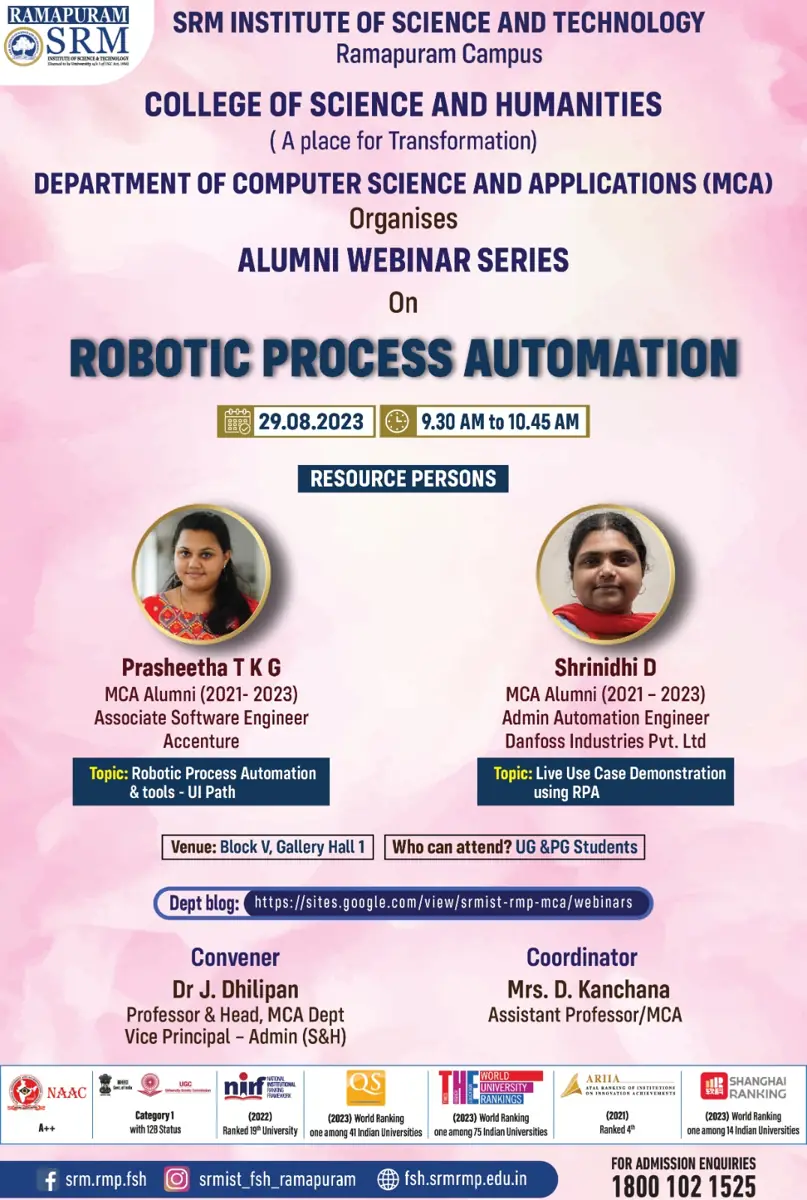 Alumni Webinar Series on Robotic Process Automation