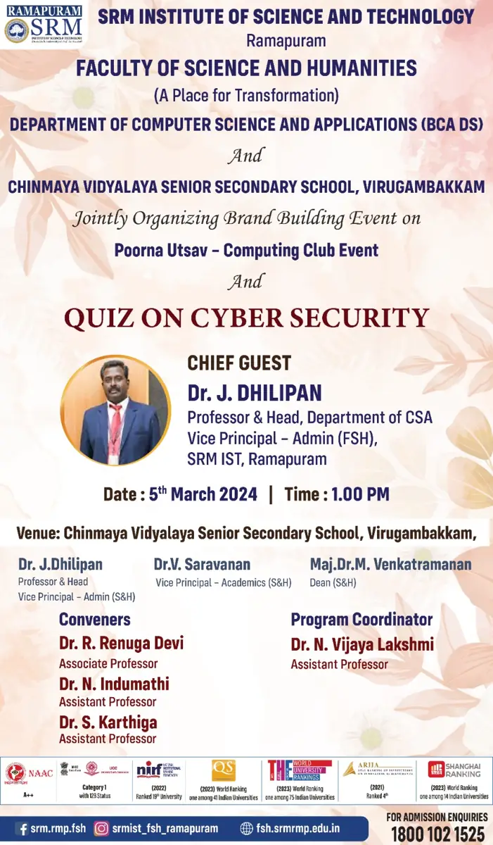 Brand Building Event: Quiz Program on Cyber Security at Chinmaya Vidyalaya