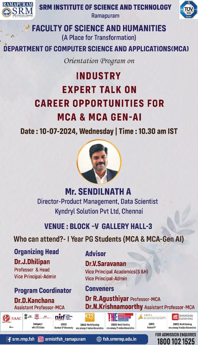 Expert Talk on Career Opportunities (Orientation Programme)