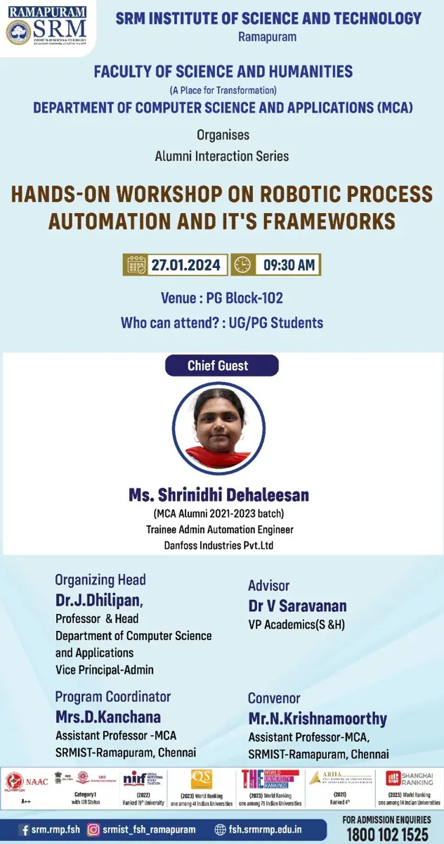 Hands-on Workshop on Robotic Process Automation and it's frameworks
