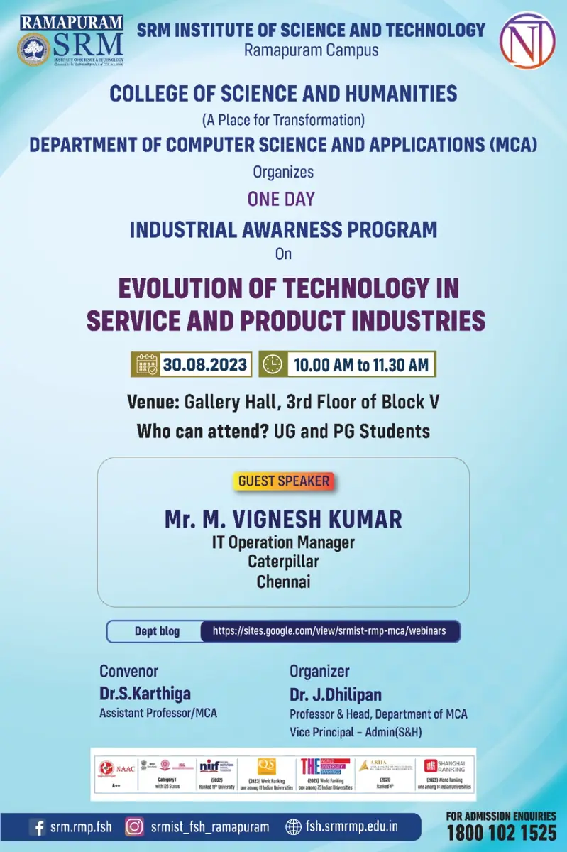 Industrial Awareness Program on Evolution of Technology in Service and Product Industries - photo 1