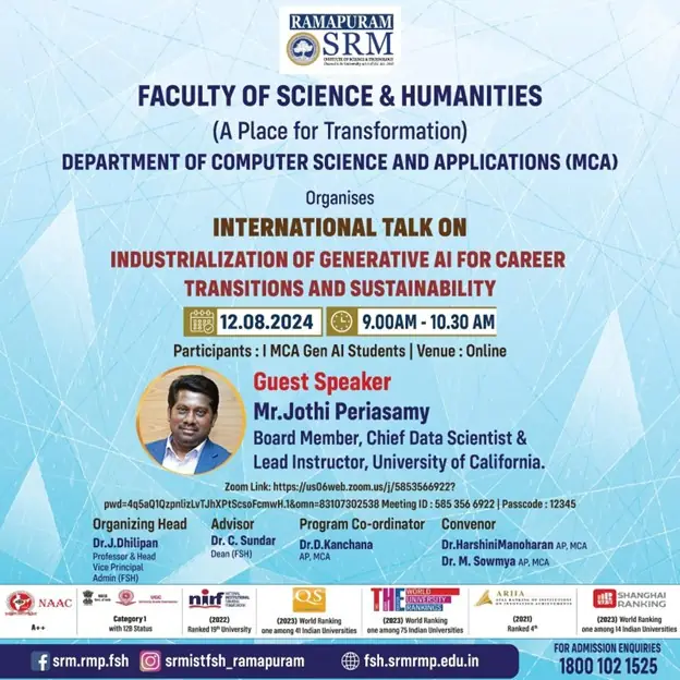 International Talk on Industrialization of Generative AI for Career Transitions and Sustainability - photo 1