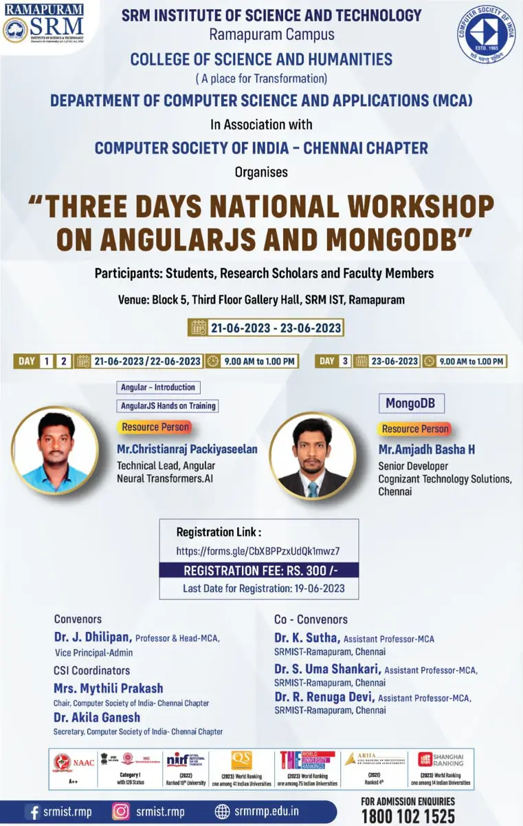 National Workshop on AngularJS and MongoDB