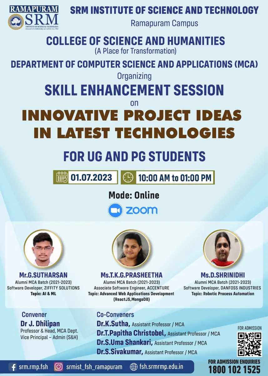 Skill Enhancement Session on Innovative Project Ideas in Latest Technologies