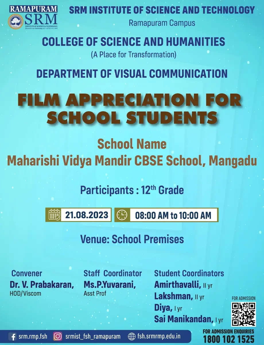 Film Screening & Appreciation For School Students