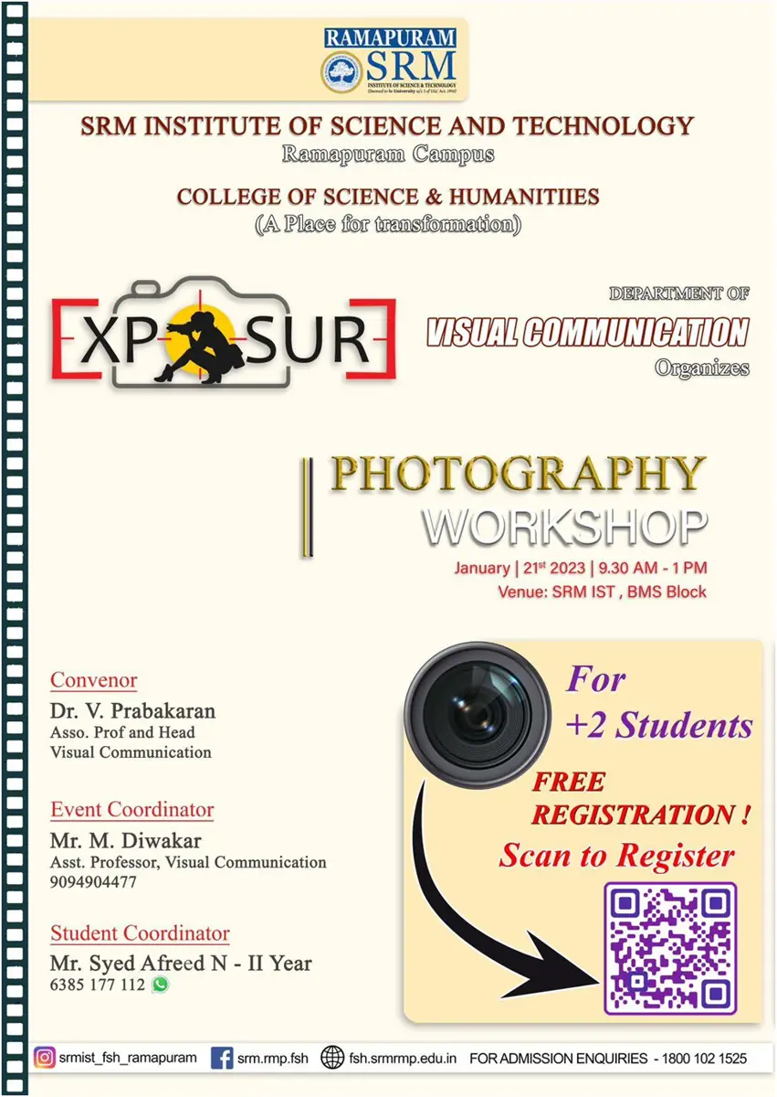 One Day Photography Workshop for +2 students