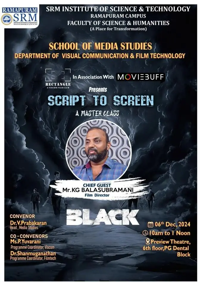 Script To Screen: A Masterclass With Mr. K.G. Balasubramani