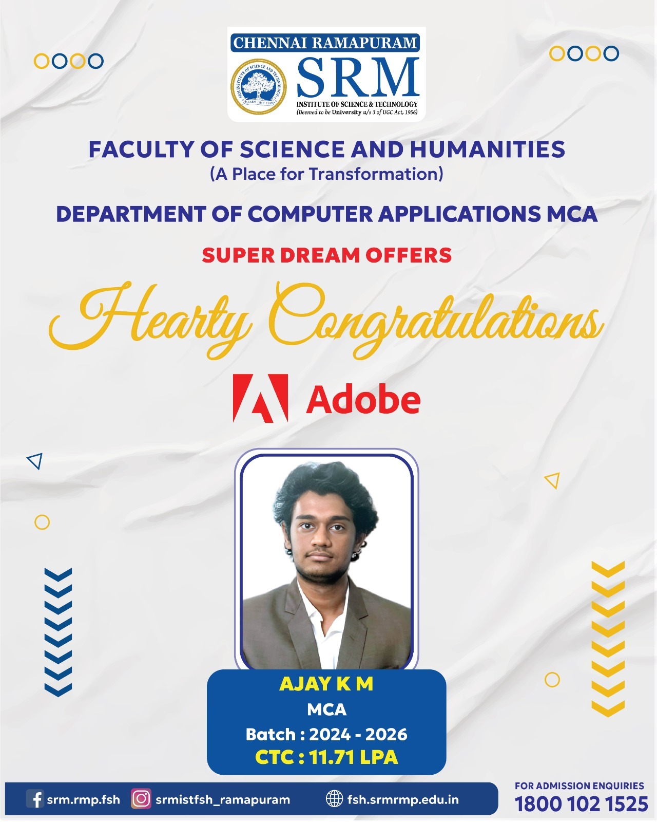 Student placed at Adobe